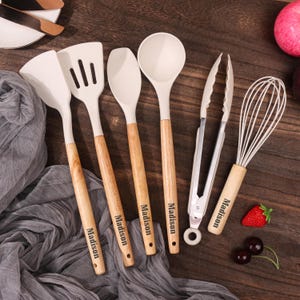 Personliga köksredskap, inflyttningspresent, bröllopspresenter till par, den perfekta presenten till kockar, presentset för bakning och köksredskap Set of 6