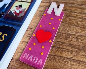 Custom Glow in the Dark 3D Print  Bookmark with Hearts & Stars