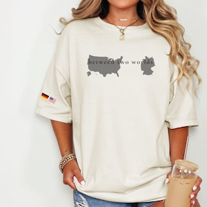 Camiseta personalizada con la bandera, camiseta de orgullo bicultural con diseño de dos países.