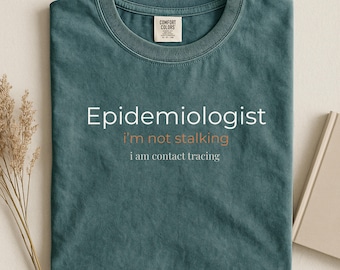 接触追跡コンフォートカラーズコットンTシャツ｜面白い疫学者公衆衛生