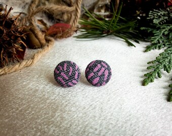 Upcycled Screen Printed Fabric Earrings