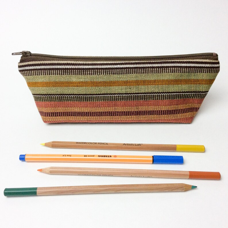 Pencil Case Zipper Pouch Guatemalan Bag Ikat Desert Sunset Southwestern Makeup Bag Woven Fabric