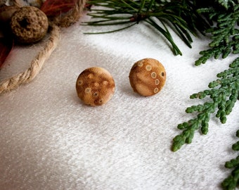 Batik Button Earrings