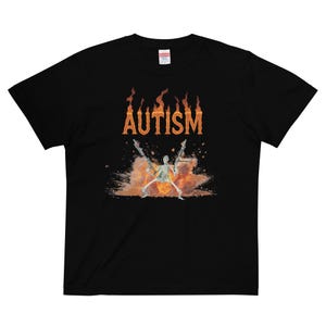 Autismus Bewusstsein T-Shirt: Flammen Text Skelett Grafik, Neurovielfalt T-Shirt