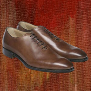 Handmade Men Dark Brown Wholecut Oxford Shoes, Men Classy Business Shoes