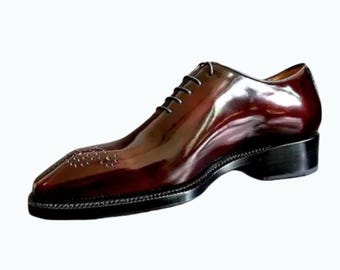 Zapatos brogue de cuero marrón hechos a mano: zapatos de boda a medida