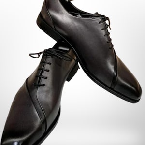 New Handmade Lace Up Formal Shoes Men&#39;s Genuine Leather Business Casual Shoes