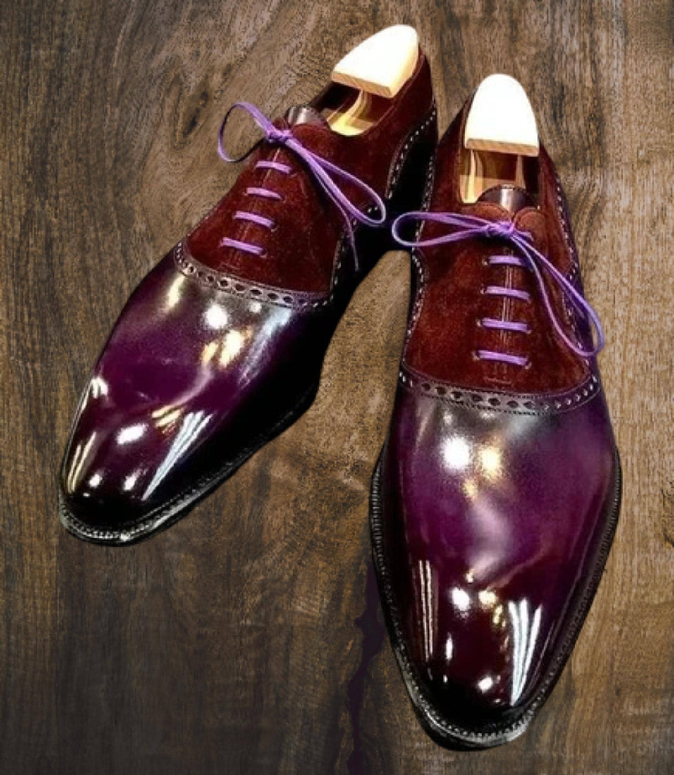 Purple and Pink Oxford Derbys with Suede Finish Folks seem to really like my oxblood plain-toe oxfords*, so  main image 4