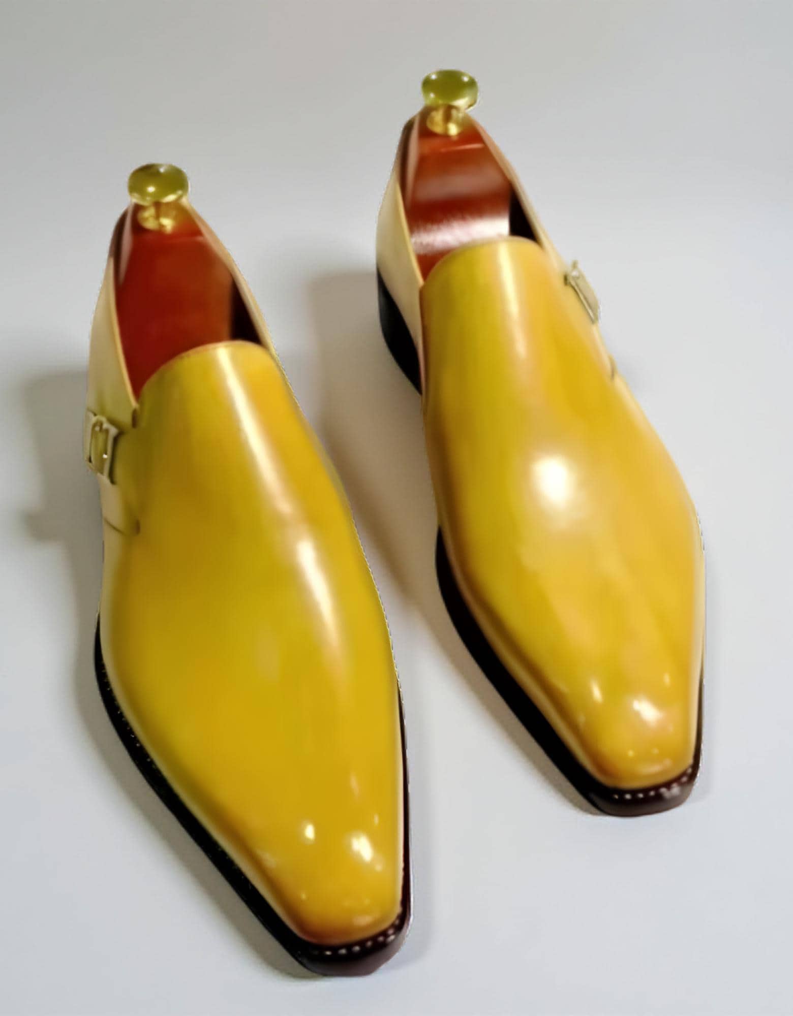 knee length dresses for ladies Brunellis Neon Yellow Patent Leather Mary Jane Shoes