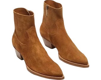 Saint Laurent Side Zip Suede Leather Boots Mens - Etsy