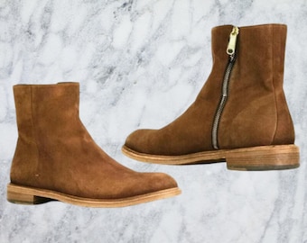 Saint Laurent Side Zip Suede Leather Boots Mens - Etsy Canada