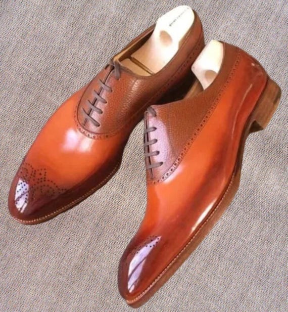 Maßgeschneiderte Herren Oxford Schuhe Handgefertigte Braune