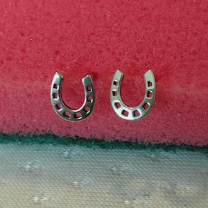 Ahsilver Horseshoe Good Luck Sterling Silver Stud Earrings Jewellery Birthday Gifts