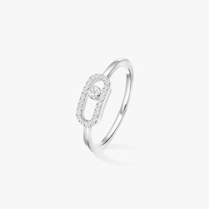 Minimalist Pavé Diamond Ring | 0.09 CTW Stackable | 18K Gold Fine Jewelry