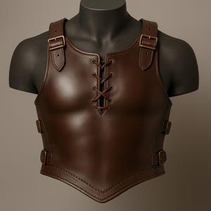 Handcrafted Leather Cuirass Armor,Adjustable Lacing & Brass Buckles, Medieval LARP Cosplay Chestplate for Men Women, Breast armor,Chestguard