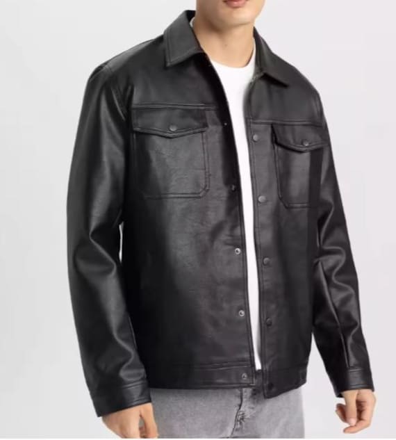 シャツ/ブラウス fake leather over shirt(フェイクレザーオーバーシャツ)