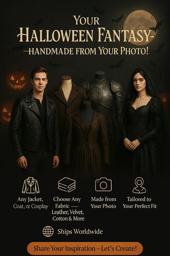 Custom Handmade Halloween Costumes From Your Photo  Leather Jackets,  Cosplay, Gothic Outfits, Perfect Fit Tailoring, Worldwide Shipping - Etsy  New Zealand