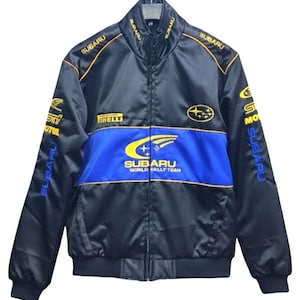 SUBARU レーシングジャケット　上着　Lサイズ SUBARU スバル レーシングジャケット ラリー 両面刺繍 黒 青 2XL