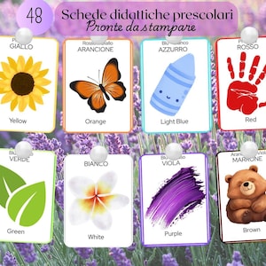 Impara i colori | Flashcard sui colori ITA - ENG | Stampabili pdf per bambini