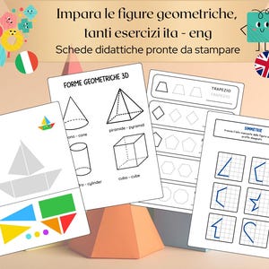 Schede Figure Geometriche ITA-ENG – Attività Prescolari | PDF Educativo Bambini 3-6 Anni | Forme da Stampare | Attività montessori pdf