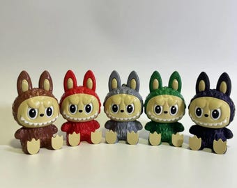 Labubu - Tabletop Figurine 3D Printed Designer Art Toy Figure – Collectible Display Toy for Desk or Shelf - Set of 4