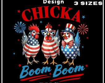 4th of July Chicken Decor – Patriotic USA Rooster – Farmhouse Kitchen Sign – Red White Blue July 4th Decorations, Funny Crazy Chicken PNG