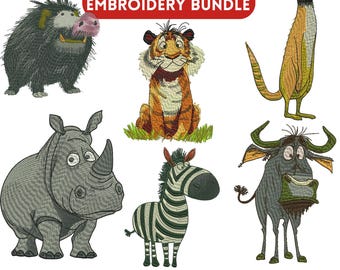 Wild Animals Embroidery ,Safari World Animals Embroidery Design,Lion,Elephant,Giraffe,Zebra,Floral Frame Machine Embroidery