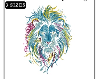 Lion Embroidery Design, Lion Face Machine Embroidery Designs, Files,Safari Embroidery Design,  Lion Head Machine Embroidery Design