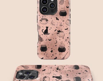 Witchy Halloween Phone Case,iPhone 16 15 14 13 12 11 7 8 X XR XS SE Plus Mini Pro Max,Samsung Galaxy S25 S24 S23 S22 S21 S20 Plus