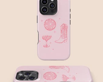Pink Cowgirl Phone Case, Cowgirl Gifts Accessories, iPhone 16 15 14 13 12 11 7 8 X XR XS SE Plus Pro Max,Samsung Galaxy S25 S24 S23 S22 S21