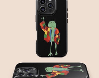 Cute Cardigan Frog Phone Case, Retro Frog,iPhone 16 15 14 13 12 11 7 8 X XR XS SE Plus Pro Max,Samsung Galaxy S25 S24 S23 S22 S21 S20