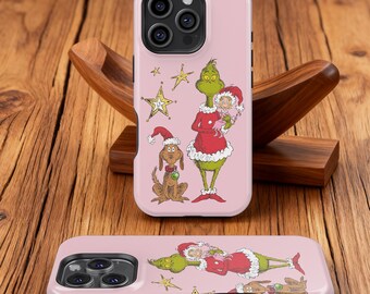 Etui na telefon z estetyczną, świąteczną postacią, iPhone 17 16 15 14 13 12 11 Plus Pro Max Mini, Samsung Galaxy S25 S24 S23 Plus Ultra