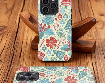 Etui na telefon w stylu retro, świąteczne, iPhone 17 16 15 14 13 12 11 Plus Pro Max Mini, Samsung Galaxy S25 S24 S23 Plus Ultra