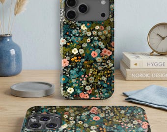 Dark Wildflower Phone Case, iPhone 18 17 16 15 14 13 12 11 Plus Mini Pro Max,Samsung Galaxy S26 S25 S24 S23 S22 S21 S20 Plus FE Ultra