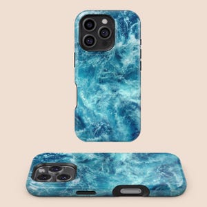 Minimalist Ocean Phone Case, Ocean Waves, iPhone 16 15 14 13 12 11 7 8 X XR XS SE Plus Pro Max,Samsung Galaxy S25 S24 S23 S22 S21