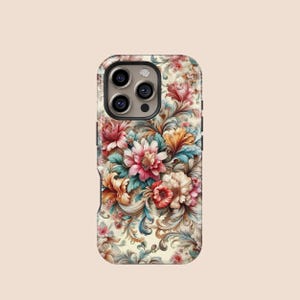 ヴィンテージフローラルブーケ携帯ケース、iPhone 16 15 14 13 12 11 7 8 X XS SE Plus Pro Max、Samsung Galaxy S25 S24 S23 S22 S21 S20 FE Ultra