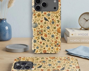 Crow Pumpkin Flowers Phone Case, iPhone 18 17 16 15 14 13 12 11 Plus Mini Pro Max,Samsung Galaxy S26 S25 S24 S23 S22 S21 S20 Plus FE Ultra