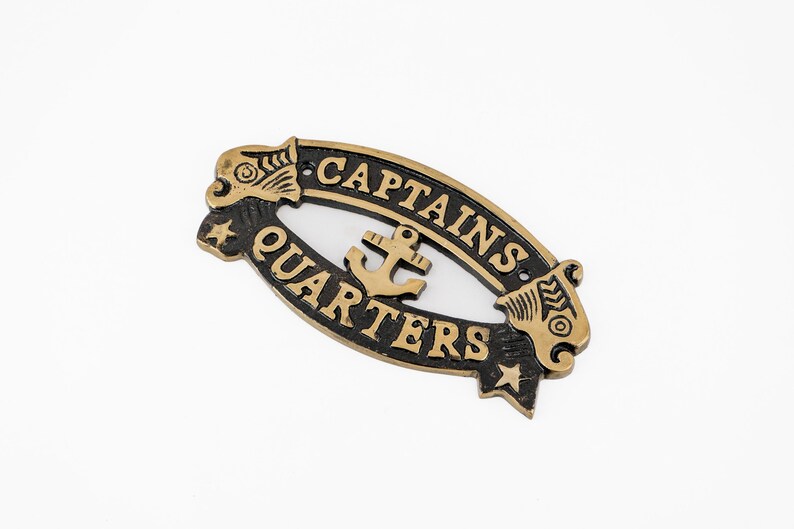 Quarter Sign Lettering Antique Brass Captain's Quarters Sign: Nautical Maritime Decor - Etsy