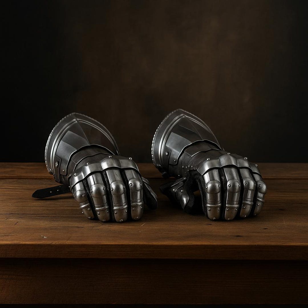 40.64 Cm Medieval Steel Gauntlet Gloves Knight Armor Hand Protection ...