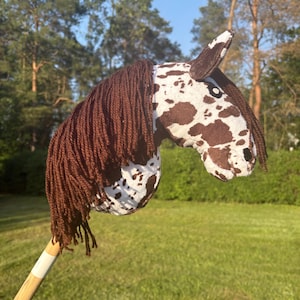 Handmade Hobby Horse – spotted hobby horse (Brown and white)