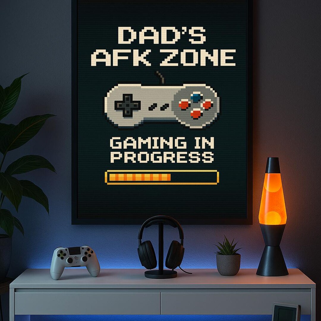 Dad's AFK Zone Gaming Sign - Funny Digital Download for Gamer Dads ...