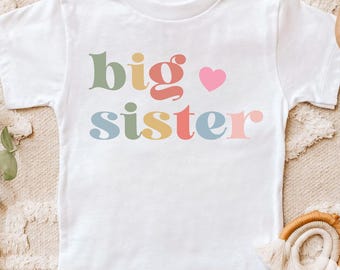 Big Sister Toddler Shirt - Cute Announcement Kids Tee - Big Sister Gift, Big sister Baby Outfit, Big Sister TShirt, Big Sister T-Shirt