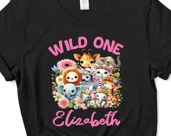 Wild One Birthday T-Shirts: Safari Floral, Matching Family Gift