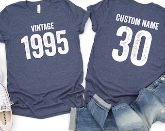 30th Birthday Shirt, Vintage 1996 Shirt, 30th Birthday Gift For Women Men, 30th Birthday Best Friend Gift, Custom Name 30th Birthday T-Shirt