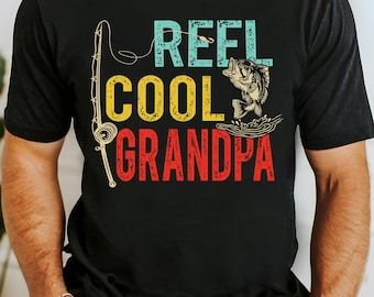 Reel Cool Grandpa Shirt for Men, Grandpa Fishing T-Shirt, Grandpa Fisherman, Grandpa Gift from Grandkids, Fish Life Sweatshirt Fisher Gift