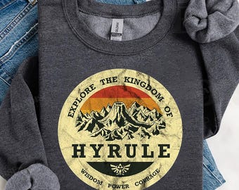 Legend of Zelda Explore Hyrule T-Shirt, Zelda Video Game National Park Tee T-Shirt, Kawaii Sweatshirt