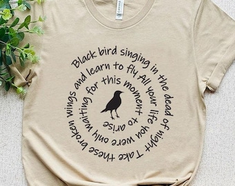 Blackbird Beatles Lyrics Shirt: Women's Music Tee, Rock Concert Gift