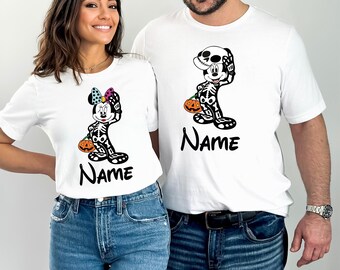 Custom Disney Halloween Family Matching Shirt, Disneyland Shirt, Spooky Season Shirt, Halloween Party Shirt, Mickey and Minnie Shirt for Her