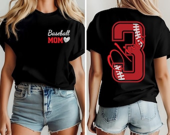 Custom Baseball Mom T-Shirt, Personalized Baseball Gift for Mom Sweatshirt,Baseball Mom Gift,Senior Baseball Mama Tee,Baseball Custom Hoodie