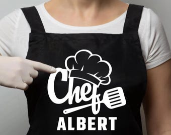 Customized Apron, Chef Printed Apron, Printed Kitchen Apron for Women & Men, Personalized Gift, Cute Apron For Women Men Printed Apron